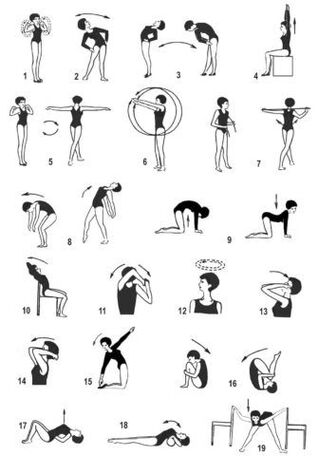 A set of osteochondrosis exercises